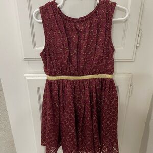 5T girls formal maroon and gold Cat and Jack dress